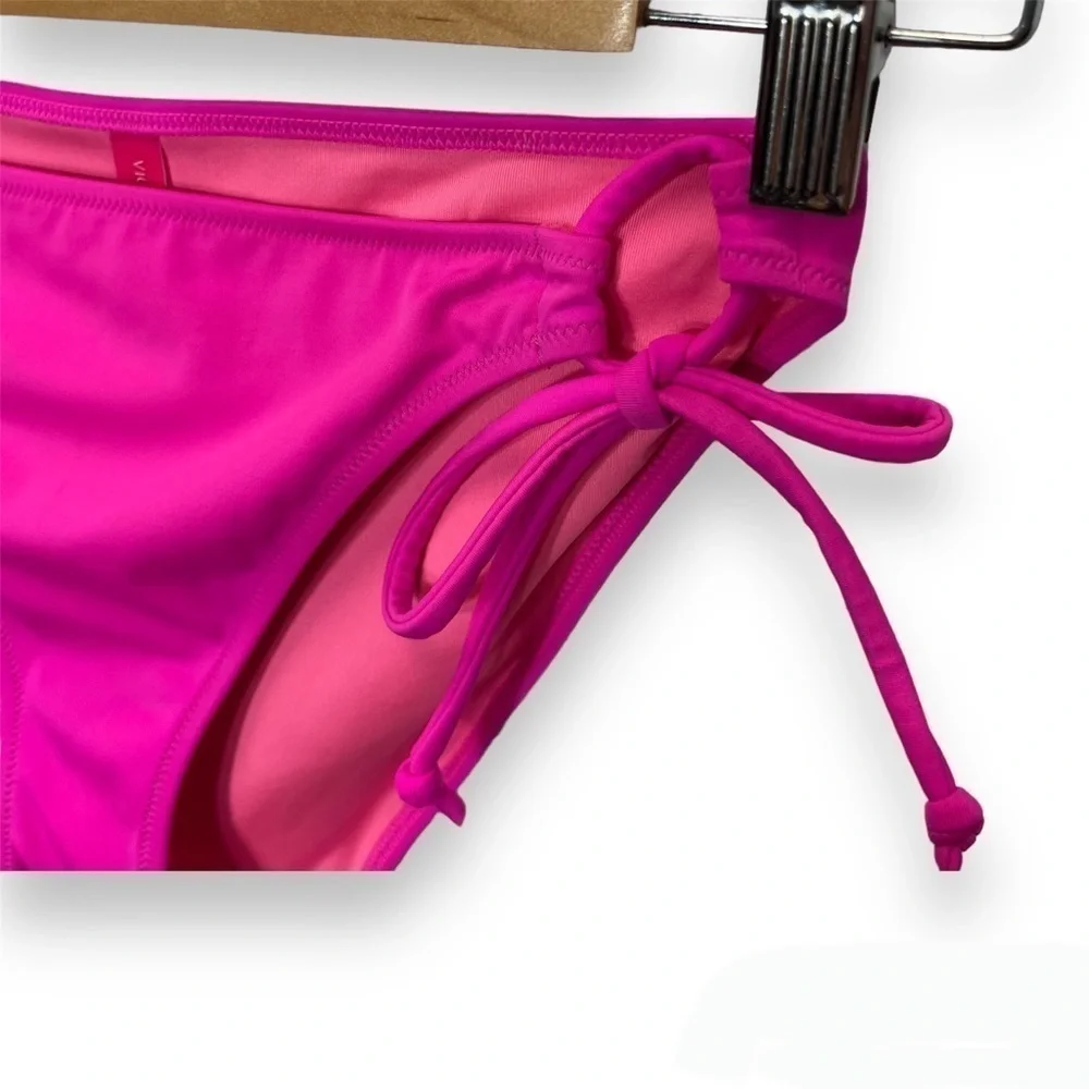 Victoria’s Secret 2pc Bandeau Halter Bikini Side Tie Bottoms‎ Small Medium S/M